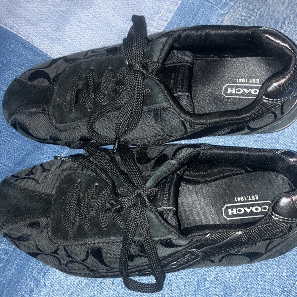 Coach Black Patterned Lace-Up Sneakers